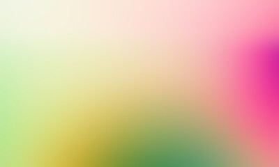 Abstract blurred background image of green, yellow, pink colors gradient used as an illustration. Designing posters or advertisements.