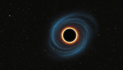 Fototapeta premium A black hole in space visualization, a black hole eating a star, creepy and mysterious visual for space journals and articles