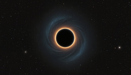 Naklejka premium A black hole in space visualization, a black hole eating a star, creepy and mysterious visual for space journals and articles