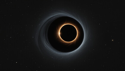 Naklejka premium A black hole in space visualization, a black hole eating a star, creepy and mysterious visual for space journals and articles