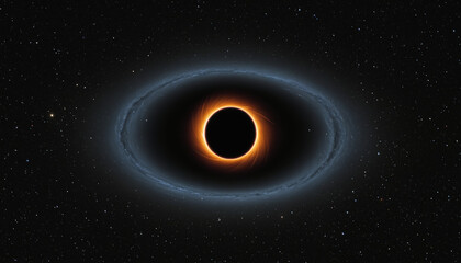 Naklejka premium A black hole in space visualization, a black hole eating a star, creepy and mysterious visual for space journals and articles