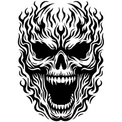 Death metal skull vector design