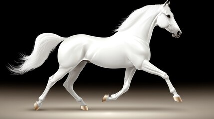 Fototapeta premium Majestic White Horse in Elegant Motion