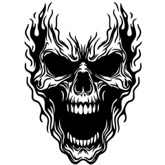 Death metal skull vector design