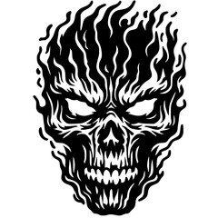 Death metal skull vector design