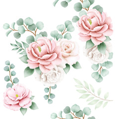 beautiful floral summer seamless pattern illustration