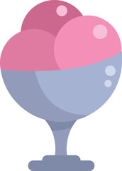 Three scoops of ice cream residing in a cup waiting to be eaten on a summer day
