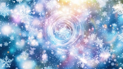 Obraz premium Sparkling snowflakes and twinkling lights in a magical winter wonderland for merry christmas and happy new year ai