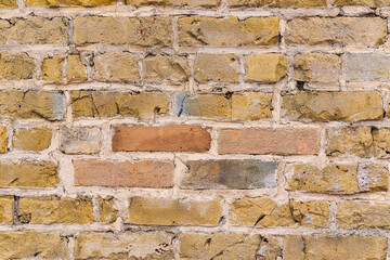 Detail of an old brick wall.