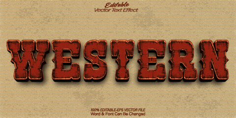 Western Vector Text Effect Editable Alphabet Cowboy Vintage Texas Wanted West Desrt