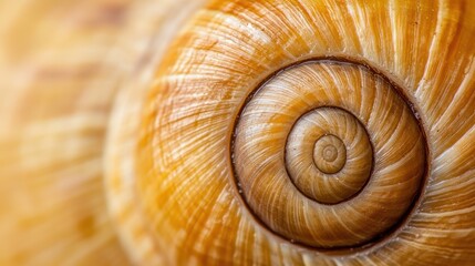 Close-Up of a Spiral Snail Shell with Intricate Patterns, AI