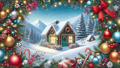 christmas card with christmas tree,generative ai