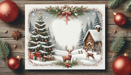 christmas card with christmas tree,generative ai