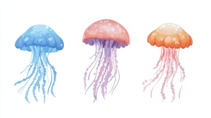 Beautiful jellyfish closeup view. Artistic illustration