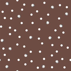 Shiny rhinestone surface pattern design. Polka dot with gems, sparkling diamonds vector illustration. Glittering crystals seamless background. Jewel imitation wallpaper