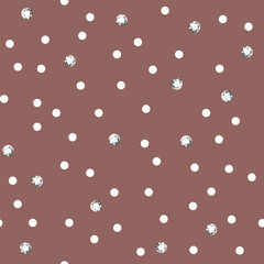 Shiny rhinestone surface pattern design. Polka dot with gems, sparkling diamonds vector illustration. Glittering crystals seamless background. Jewel imitation wallpaper