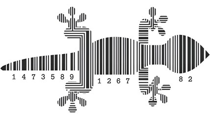 barcode with lizard
