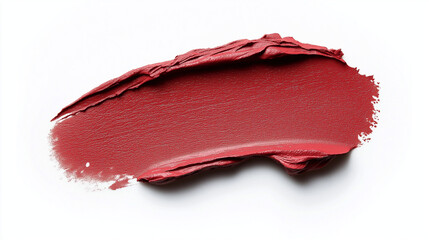 a single, elegant swatch of terracotta red lipstick on white background, with soft color gradients and subtle sheen to highlight the texture and glossiness of lip makeup