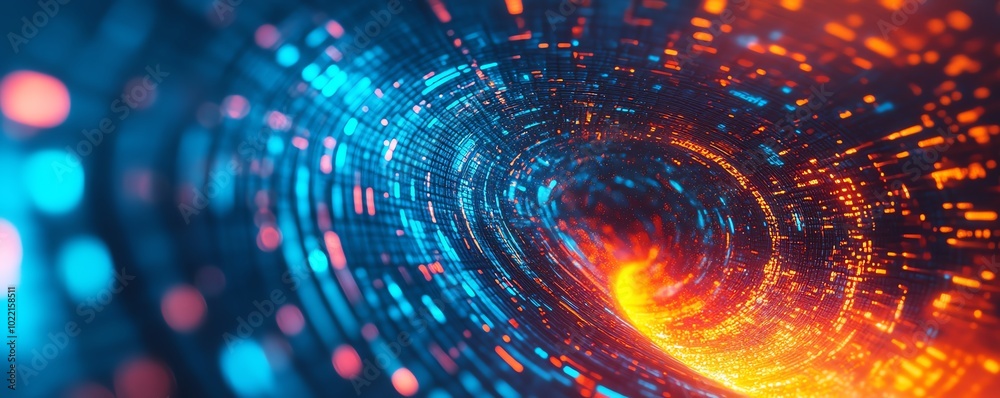 Aufkleber futuristic data collection funnel illustrating digital transformation, emphasizing technology and da