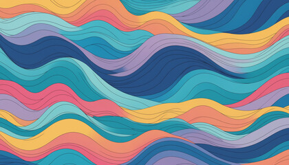 Pastel abstract illustration of Waves and Dunes for background and liminal space 