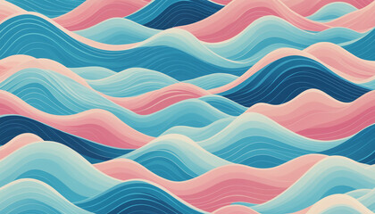 Pastel abstract illustration of Waves and Dunes for background and liminal space 