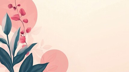 Naklejka premium Abstract Floral Design with Soft Color Palette