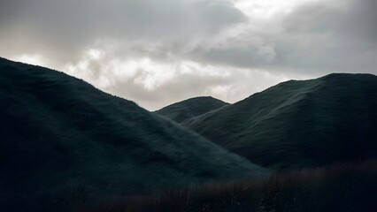 Cloudy Late Afternoon with Green Hills