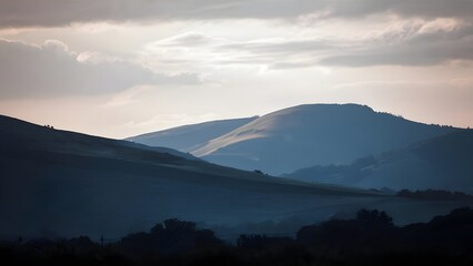 Tranquil Summer Evening with Hills