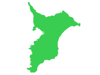 少しゆるい千葉県地図 フチなし 関東