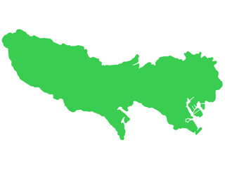 少しゆるい東京都地図 フチなし 関東