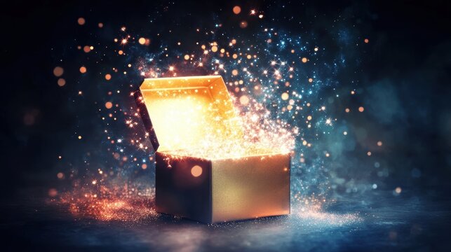 Magic Gift box with star sparkles
