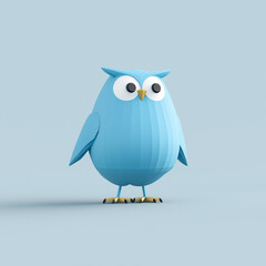 A Towering Soccer Player Owl Kitted in Sky Blue for Dynamic Sports Displays