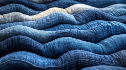 Blue Denim Texture: Close-Up Abstract Background