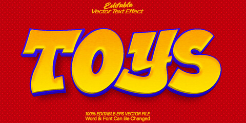Toys Text Effect Editable Alphabet Cartoon Comic Kids Joy Funny Happy
