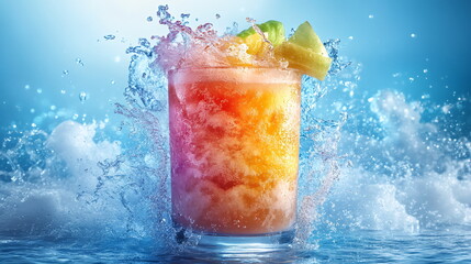 Colorful Frozen Slushies Splashing with Summer Vibes