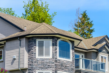 The top of the house with nice window in Vancouver, Canada.
