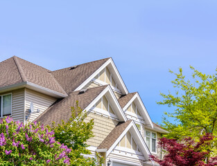 The top of the house with nice window in Vancouver, Canada.