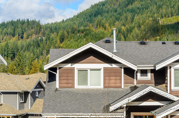 The top of the house with nice window in Vancouver, Canada.
