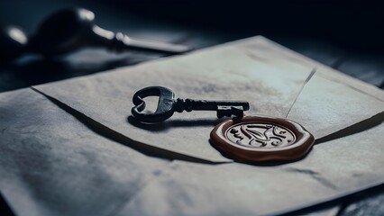 Simple Key on Wax-Sealed Envelope