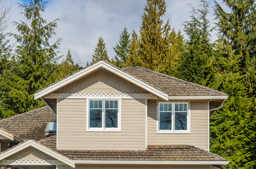 The top of the house with nice window in Vancouver, Canada.