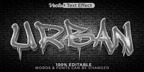 Urban Vector Text Effect Editable Alphabet Grafitti Street Hiphop City