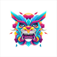 Demon Japan Gradient Logo Template