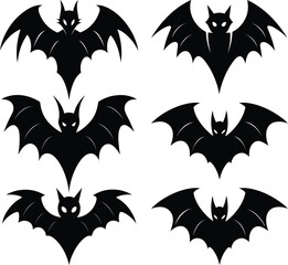 lack bats, silhouette style, gothic Halloween decorations,