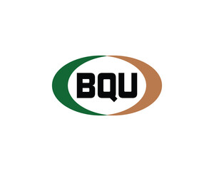 BQU logo design vector template. BQU