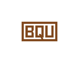 BQU logo design vector template. BQU