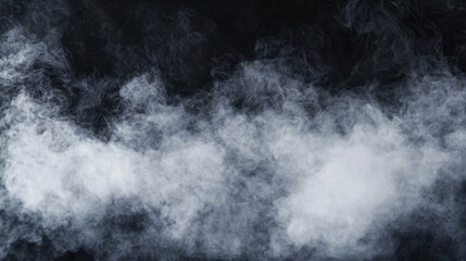 Fototapeta premium Ethereal Smoke Wisps on Abstract Black Background