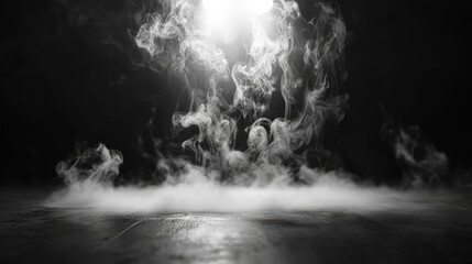 Swirling Smoke Effect on Dark Floor Background