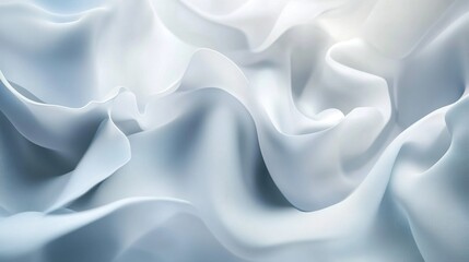 Obraz premium Soft Flowing White Fabric in Gentle Waves