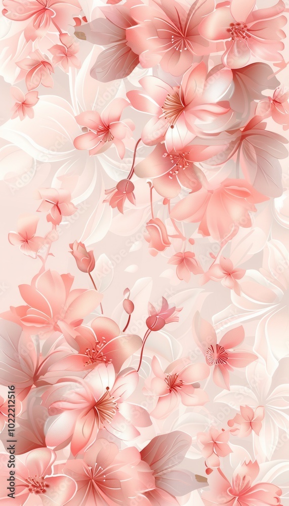 Leinwandbilder delicate floral patterns bloom against soft pastel shades, creating a serene and elegant backdrop su