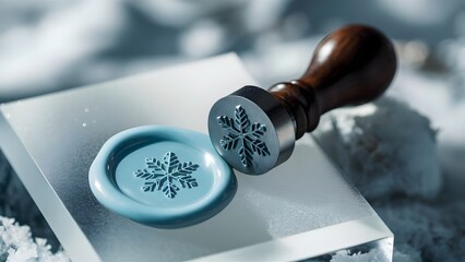 Sleek Aluminum Wax Seal Stamp with Snowflake Design